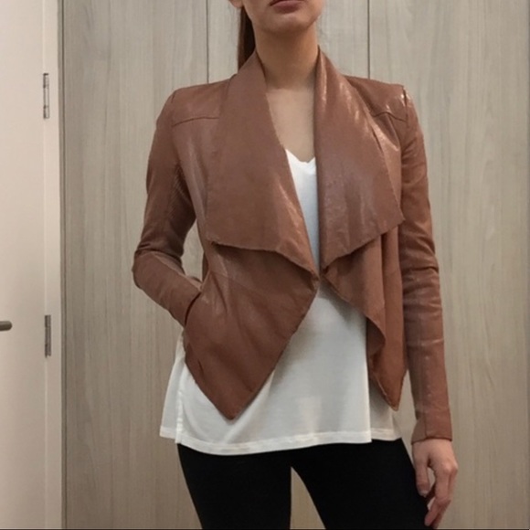 BCBG tan leather jacket xs - Picture 3 of 4
